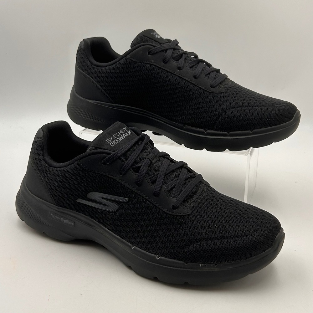 Skechers GoWalk 6 Sneakers Womens 10 Black Mesh Hyper Pillars Comfort Gorpcore